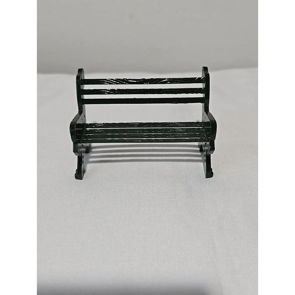 Miniature Green Park Bench Metal Home Decor 1